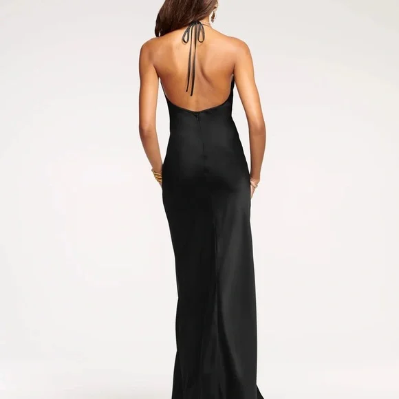 ramy brook halter dress Simonne Cotton Knit Combo Halter Maxi Dress in navy